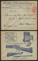 261 BRAZIL: Cover With Interesting Advertising Printed On Back (GUNS, Fridges), Sent From Santos To Porto Alegre On 11/M - Otros & Sin Clasificación