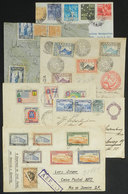 266 BRAZIL: 6 Covers Used Between 1922 And 1946, With Some Very Attractive Postages And Cancels, Good Lot! - Otros & Sin Clasificación