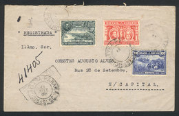 269 BRAZIL: Registered Cover Franked With The Complete Set RHM.C-14/16, Sent From Curitiba To Rio On 11/OC/1922, VF Qual - Other & Unclassified