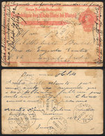 271 BRAZIL: 100Rs. Postal Card Sent From Petropolis To Rio On 12/DE/1922, With Detastamps Of Rio For 17, 18, 19, 20 And  - Altri & Non Classificati