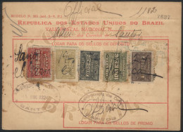 272 BRAZIL: Vale Postal Nacional (money Order) Of 652,100 Rs., Used On 19/MAR/1924, With Interesting Postage Combining T - Altri & Non Classificati