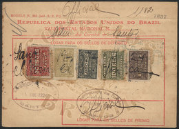 272 BRAZIL: Vale Postal Nacional (money Order) Of 652,100 Rs., Used On 19/MAR/1924, With Interesting Postage Combining T - Other & Unclassified