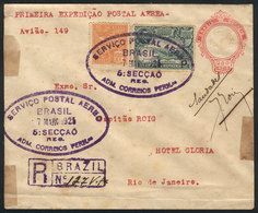 276 BRAZIL: 7/MAR/1925 Pernambuco - Rio De Janeiro: Experimental Flight Of LATÉCOERE Airlines, Cover With Arrival Backst - Altri & Non Classificati