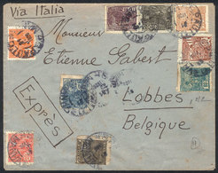 279 BRAZIL: Express Cover Sent To Belgium On 31/JA/1926 With Very Nice Multicolored Postage (9 Different Stamps), VF Qua - Andere & Zonder Classificatie