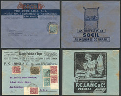 280 BRAZIL: Circa 1927/37: 7 Covers With Spectacular Advertising Corner Cards Printed On Back And/or Back, Very Thematic - Otros & Sin Clasificación