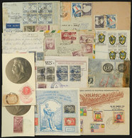 281 BRAZIL: 12 Covers, Cards Etc. Posted Between 1927 And 1945, All With Interesting Posteges Of Commemorative Stamps, N - Altri & Non Classificati