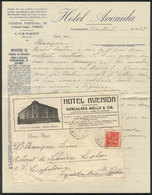 284 BRAZIL: Cover With Spectacular Advertising Corner Card Of HOTEL AVENIDA In Caxambú, Sent To Leopoldina On 13/AP/1927 - Otros & Sin Clasificación