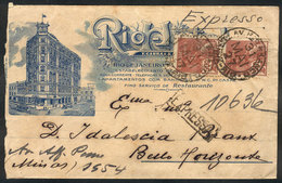 285 BRAZIL: Fancy Cover With Advertising For RIO HOTEL, Sent By Express Mail To Bello Horizonte On 31/MAY/1927 Franked W - Altri & Non Classificati