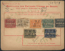 293 BRAZIL: Vale Postal Nacional (money Order) Of 558,600 Rs., Used On 27/DE/1928, VF Quality. - Other & Unclassified