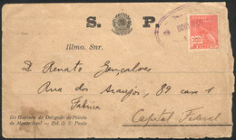 303 BRAZIL: Official Cover Sent By The Police Delegate Of MONTE AZUL (Sao Paulo) To A Friend In Rio On 24/MAY/1929, Fran - Andere & Zonder Classificatie