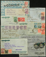 309 BRAZIL: 8 Airmail Covers Posted Between 1930 And 1933 By CONDOR, Very Nice Postages, Fine To VF Quality! - Altri & Non Classificati