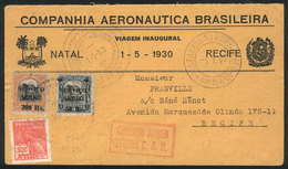 317 BRAZIL: 1/MAY/1930 First Airmail Flight Natal - Recife Via C.A.B., VF Quality, One Of Only 200 Covers Flown! - Altri & Non Classificati