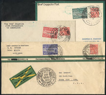 321 BRAZIL: 2 Covers + 1 Card Sent VIA ZEPPELIN From Recife To USA On 28/MAY/1930, Each One Franked With One Value Of Th - Sonstige & Ohne Zuordnung
