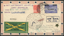 322 BRAZIL: Airmail Cover Sent VIA ZEPPELIN From Recife To USA On 28/MAY1930, Franked By Sc.4CL5 + Another Value, VF Qua - Andere & Zonder Classificatie