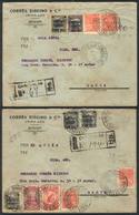 336 BRAZIL: 2 Registered Covers Sent Via Airmail In MAR And MAY/1931 From CARAVELAS To Bahia, VF Quality! - Altri & Non Classificati