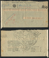 337 BRAZIL: Telegram Of 1931, With Map Printed On Back, Very Thematic! - Altri & Non Classificati