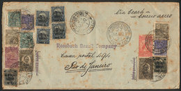 340 BRAZIL: Airmail Cover Sent From Fortaleza To Rio De Janeiro On 25/MAR/1931 With Spectacular Postage Of 16 Stamps Can - Altri & Non Classificati