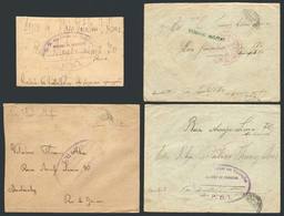 359 BRAZIL: 4 Covers Sent To Rio De Janeiro In 1932, All With Military Franchise And Very Interesting Marks, VF Quality, - Andere & Zonder Classificatie