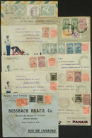 362 BRAZIL: 8 Airmail Covers Posted Between 1932 And 1934 By PANAIR + 1 First Flight Cover Of 1946, Very Nice Postages,  - Altri & Non Classificati