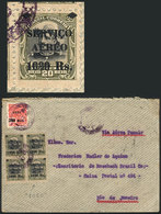 370 BRAZIL: Airmail Cover Sent To Rio On 28/AP/1932, Franked With 4200Rs. Including A Block Of 4 Of RHM.A-8, One Example - Otros & Sin Clasificación