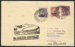 371 BRAZIL: Cover Flown By ZEPPELIN, Sent From Rio De Janeiro To Colombia On 3/MAY/1932, With Transit Backstamp Of Fried - Altri & Non Classificati