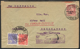 373 BRAZIL: Cover Flown By ZEPPELIN, Sent From Sao Paulo To Germany On 4/MAY/1932, With Transit Backstamp Of Friedrichsh - Altri & Non Classificati