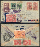 374 BRAZIL: Registered Airmail Cover Sent From Bagé To Sao Paulo On 8/JUN/1932 With Very Interesting Postage (including  - Altri & Non Classificati