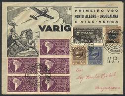 376 BRAZIL: 25/JUL/1932 VARIG First Flight Porto Alegre - Uruguaiana, VF Quality! - Otros & Sin Clasificación