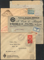 391 BRAZIL: 4 Covers Used Between 1933 And 1940, Interesting Postages With Commemorative Stamps! - Otros & Sin Clasificación