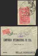 394 BRAZIL: Cover Sent To Belo Horizonte On 17/FE/1933, Franked With A REVENUE STAMP Of 200Rs., Opening Defects, Very Ra - Altri & Non Classificati