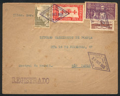 406 BRAZIL: Cover Sent From Rio To Sao Paulo On 30/AU/1933 With Very Handsome Postage With Special Cancel "FERIA DE AMOS - Altri & Non Classificati