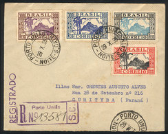 420 BRAZIL: Cover Franked With The Set RHM.C-95/98, Sent From Porto Uniao To Curitiba On 29/OC/1935, VF! - Otros & Sin Clasificación