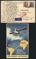 427 BRAZIL: Special Card Commemorating 200th Crossing Of The South Atlantic By Condor-Lufthansa, Sent From Sao Paulo To  - Sonstige & Ohne Zuordnung