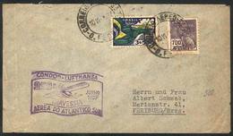 435 BRAZIL: Airmail Cover Sent From Rio To Germany On 10/JUN/1937, With Special Violet Cachet Of Condor-Lufthansa Commem - Sonstige & Ohne Zuordnung