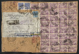 442 BRAZIL: Front Of A Parcel Post Or Large Envelope Sent By Registered Airmail From Rio De Janeiro To New York On 24/MA - Sonstige & Ohne Zuordnung