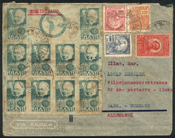 444 BRAZIL: Airmail Cover Sent From Porto Alegre To Germany On 25/OC/1938 With Spectacular Postage, German Censor Label  - Sonstige & Ohne Zuordnung