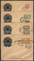 462 BRAZIL: 4 Special Covers With Cachet Of Braziliam Arms And "Dia Da Patria", With Varied Postages Cancelled "MINISTER - Sonstige & Ohne Zuordnung