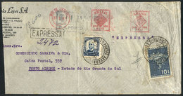 466 BRAZIL: Express Airmail Cover Sent From Rio De Janeiro To Porto Alegre On 27/JA/1941 With Handsome Postage Of 15,600 - Sonstige & Ohne Zuordnung