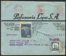 467 BRAZIL: Registered Cover Sent From Rio To Porto Alegre On 31/JA/1941 Franked With 15,600Rs. Combining Postage Stamps - Sonstige & Ohne Zuordnung