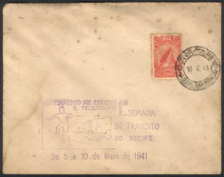 471 BRAZIL: Cover Of 10/MAY/1941 With Special Handstamp Of The 1st Week Of Traffic Safety In Recife, Scarce! - Sonstige & Ohne Zuordnung