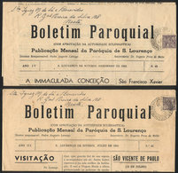 473 BRAZIL: 2 Bulletins (printed Matter) Of 1941 Used In Niteroi Franked With 20Rs., Very Nice And Interesting! - Sonstige & Ohne Zuordnung
