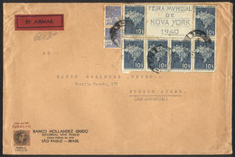 474 BRAZIL: Airmail Cover Sent From Sao Paulo To Buenos Aires On 9/AU/1941 With Fantastic Postage Of 60,800Rs., VF Quali - Sonstige & Ohne Zuordnung