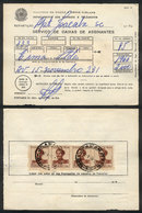 542 BRAZIL: Postal Receipt Of 12/JA/1966 With 2,000Rs. Franking Of Back, VF Quality! - Altri & Non Classificati