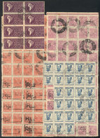 557 BRAZIL: 4 Large Used Blocks Of Stamps, VF Quality - Altri & Non Classificati