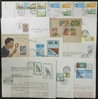 562 BRAZIL: Lot Of 12 Items, Including Several FDC Covers, A Special Card Issued By The Mail And Several Announcement Bu - Altri & Non Classificati