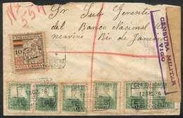 891 SPAIN: Registered Cover Sent From COVELO To Rio De Janeiro On 12/DE/1936, Censored, Handsome! - Altri & Non Classificati
