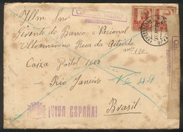 892 SPAIN: Cover Sent From Pontevedra To Rio De Janeiro On 12/JUN/1937, With Several Censor Marks And On Back A Hand-wri - Altri & Non Classificati