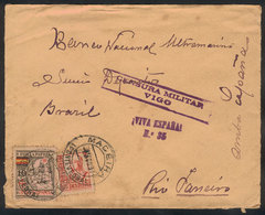 894 SPAIN: Cover Sent From Maceira To Rio De Janeiro On 21/AU/1937, With Censor Marks, VF Quality! - Altri & Non Classificati