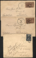 910 UNITED STATES: 3 Covers Sent To Germany And Switzerland Between 1890 And 1894 Franked With 5c., Interesting! - Poststempel