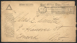 911 UNITED STATES: Official Cover Of The "Dead Letter Office" Sent From Washington To Concord On 21/SE/1894, VF! - Poststempel